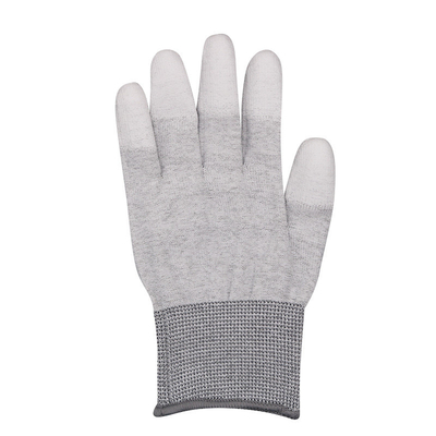 Die geführte Industrie-leitfähige Elektronik, die antistatische Spitzensitz ESD-Handschuhe PU-Fingerspitze bearbeitet, beschichtete