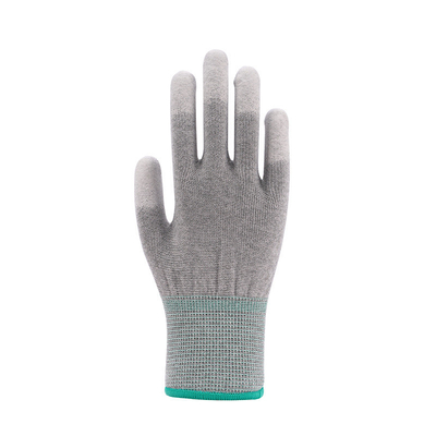 Die geführte Industrie-leitfähige Elektronik, die antistatische Spitzensitz ESD-Handschuhe PU-Fingerspitze bearbeitet, beschichtete