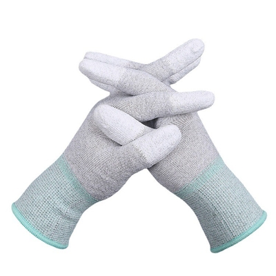 Statisches schwarzes Antinylon tauchte extremen Griff ESD-Sicherungsarbeiten-Handschuh-PU-Bildschirm- ein