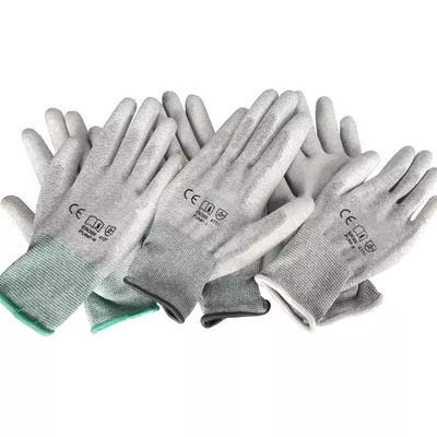 Kohlenstoff-Faser PU beschichtete statische oberste geeignete Antihandschuhe Finger ESD für PC Gebäude