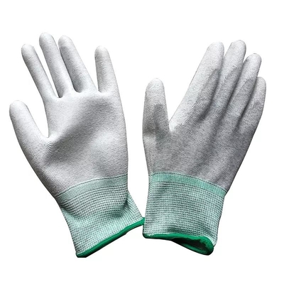 Kohlenstoff-Faser PU beschichtete statische oberste geeignete Antihandschuhe Finger ESD für PC Gebäude