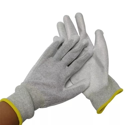 13, die Messgerät gezeichnete PU strickte, beschichteten Kohlenstoff-Faser-Finger-Mann-Bau-Handschuhe Handschuhe ESD antistatische