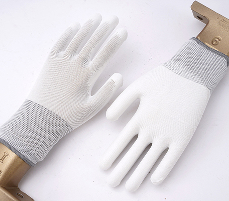 Arbeitende Antihaltearbeit-Nylonhandschuhe 13 Messgerät-nahtlose Kohlenstoff-Faser-Spitzen-Sitz ESD-Handschuhe