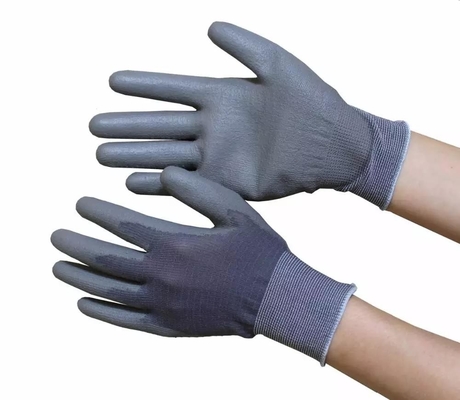 Nylon strickte überzogene Cleanroom-Palme elektrostatische Antihandschuhe PUs passte ESD-Schutzhandschuhe