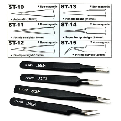 VETUS-Edelstahl-Augenbrauen-Pinzetten-falsche Wimper-Erweiterungs-Werkzeug-Reparatur hyperfein ganz für errichtende Wimper-Nägel