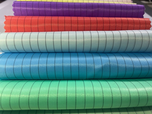 Antistatische leitfähige Stoffe aus 100 % Polyester streifen antistatische ESD-Poly-Twill-Gitterstoffe für Uniformen