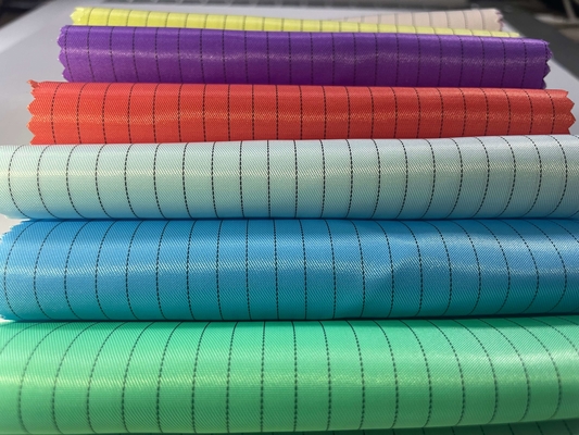 Antistatische leitfähige Stoffe aus 100 % Polyester streifen antistatische ESD-Poly-Twill-Gitterstoffe für Uniformen