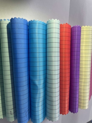 Antistatisches ESD 5 mm/4 mm Gitterstreifen-Polyestergewebe, 98 % Polyester + 2 % leitfähiges Filament