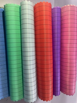 Antistatisches ESD 5 mm/4 mm Gitterstreifen-Polyestergewebe, 98 % Polyester + 2 % leitfähiges Filament