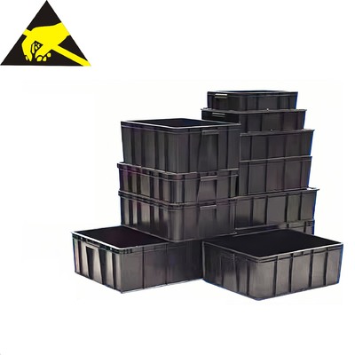 Esd-Fach-Kasten-Zirkulations-Karton-Kasten für PWB-Schwarzes elektronisches Plastikstatisches Antipaket ESD und Lagerung nehmen an