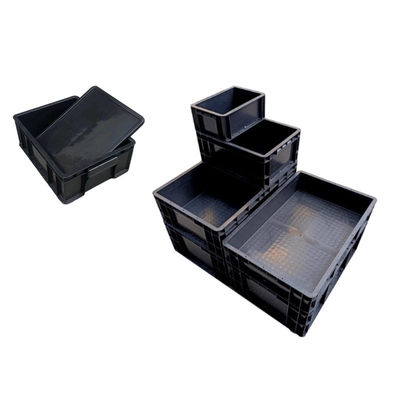 Esd-Fach-Kasten-Zirkulations-Karton-Kasten für PWB-Schwarzes elektronisches Plastikstatisches Antipaket ESD und Lagerung nehmen an