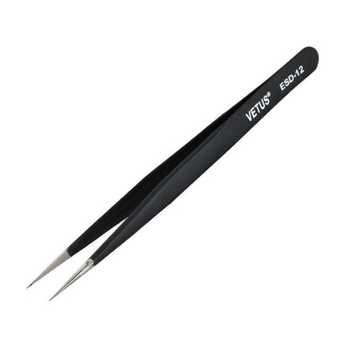 Industrielle dauerhafte Vetus Lash Tweezers Stainless Steel Curved Pinzette ESD