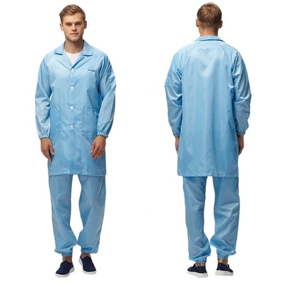 Statische Kohlenstoff-Reinraum-Antikleidung der ESD-Arbeits-Klagen-98% des Polyester-2%