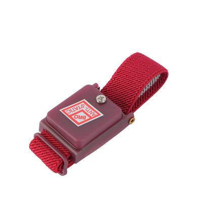 Elektronischer Erdungsesd verdrahtete antistatisches Handgelenk-Bügel-rotes Kabel-Gewebe-Polyester