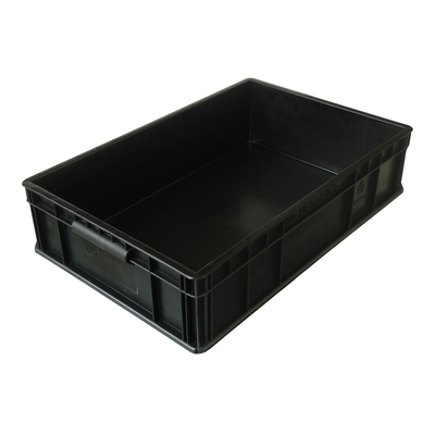 Esd-leitfähige Plastikkästen schwarzer antistatischer gewellter Tote Box