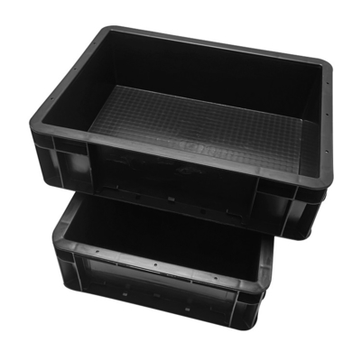 Esd-leitfähige Plastikkästen schwarzer antistatischer gewellter Tote Box