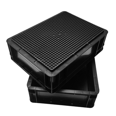 Esd-leitfähige Plastikkästen schwarzer antistatischer gewellter Tote Box