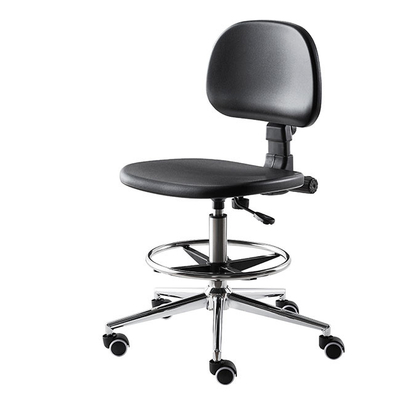 Schwarze ESD-Rückenlehne-Anti- statischer Labor-Stuhl-Metall-Rahmen mit hartem Plastik-Seat