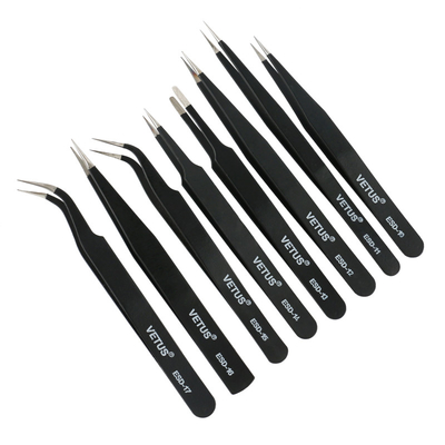 Wegwerf-Spitzen-Edelstahl ESD Vetus Lash Tweezers Eyebrow Medical Slant