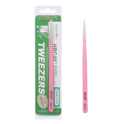 Rosa gerader ST-12 Vetus Wimper-Pinzetten-Erweiterungs-Edelstahl