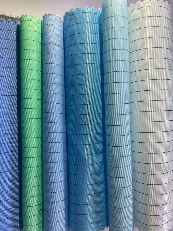 Polyester-Mesh-Streifengitter-Kohlenstoffstoff, antistatisch, leitend, Reinraumtextil, Reinraumstoff, antistatisches ESD-Gewebe