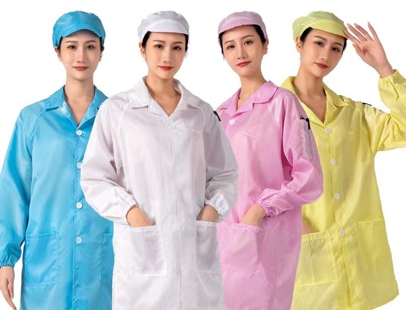 Langärmliger statischer Anticleanroom-mit Kapuze Arbeits-Hosen T-Shirt ESD 2.5mm