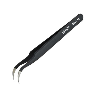 Industrielle dauerhafte Vetus Lash Tweezers Stainless Steel Curved Pinzette ESD